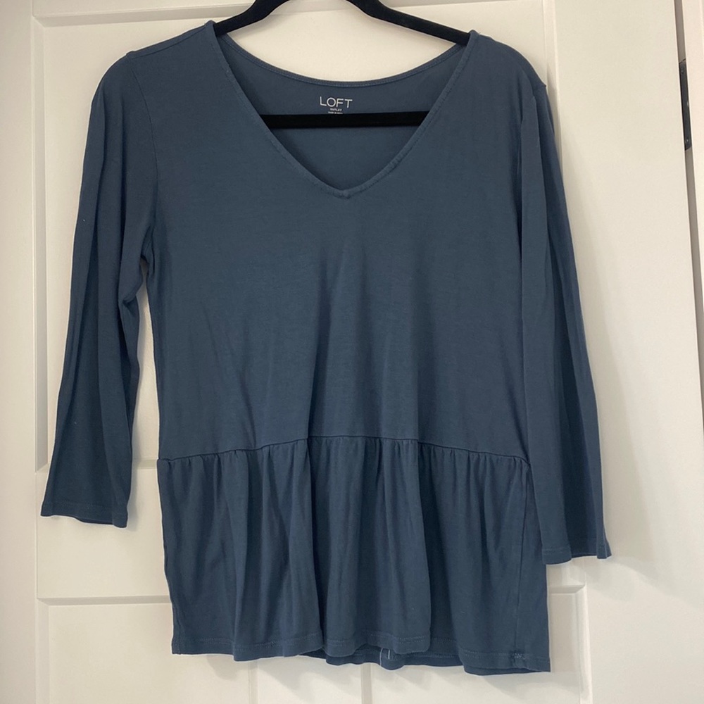 Navy LOFT 3/4 sleeve top